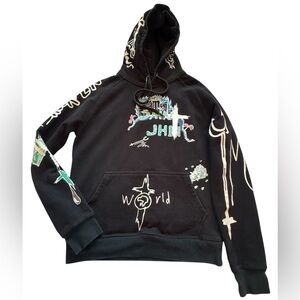 Saint Jhn Not A Cult Black Long Sleeve Heavy Thick Printed Hoodie Size Small